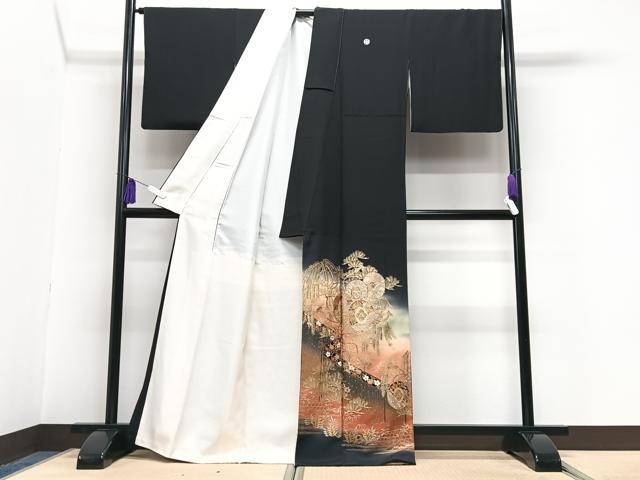 平和屋着物■豪華黒留袖 作家物 花鼓文 暈し染め 金彩 正絹 逸品 CABG6614xe