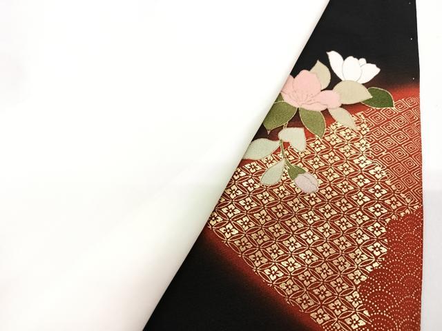 平和屋着物■豪華黒留袖 刺繍 几帳文箱花文 金彩 正絹 逸品 CABG6630xe