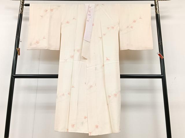 平和屋着物■長襦袢 袷 草花地紋 半衿刺繍 洗える着物 CABG6652xe