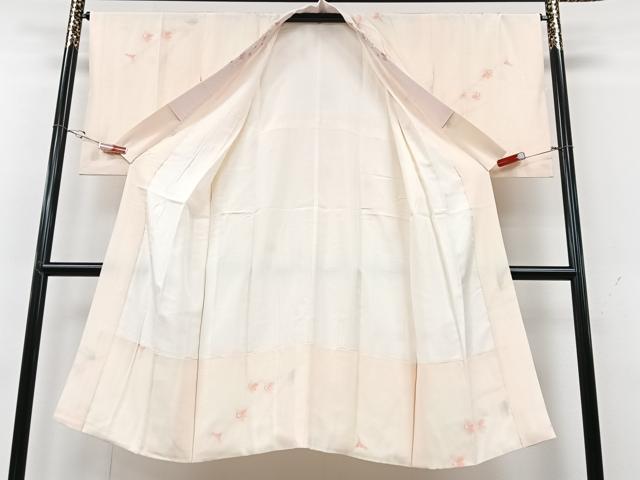 平和屋着物■長襦袢 袷 草花地紋 半衿刺繍 洗える着物 CABG6652xe