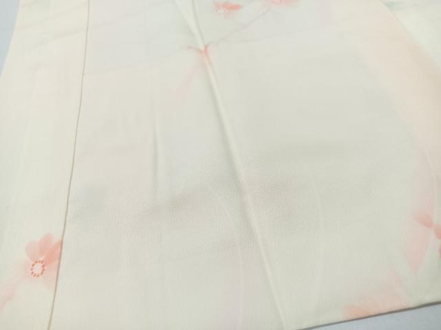 平和屋着物■長襦袢 袷 草花地紋 半衿刺繍 洗える着物 CABG6652xe