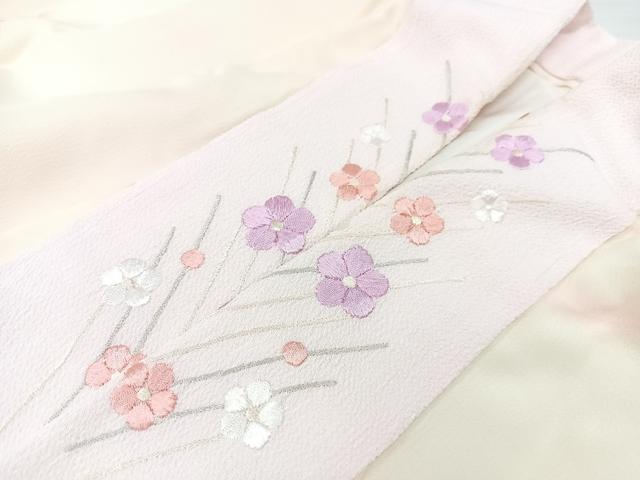 平和屋着物■長襦袢 袷 草花地紋 半衿刺繍 洗える着物 CABG6652xe