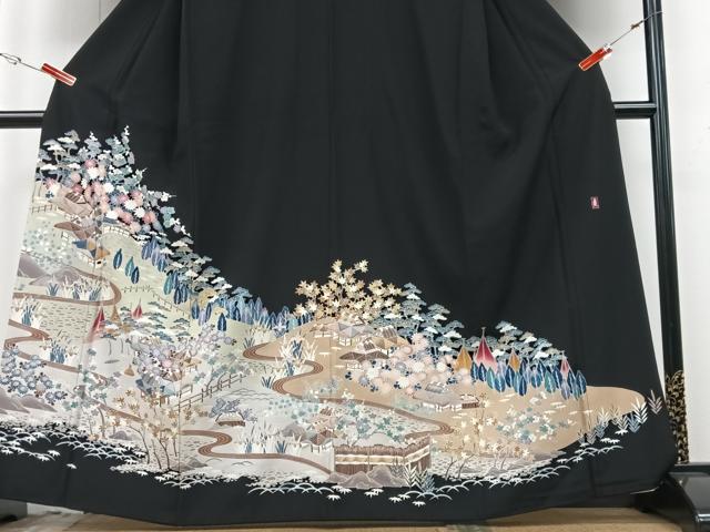 平和屋着物■豪華黒留袖 作家物 風景文 正絹 逸品 CABG6657xe