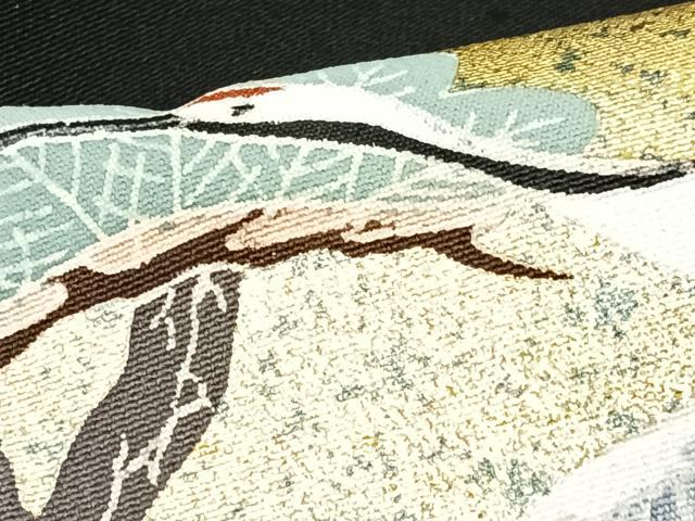 平和屋着物■豪華黒留袖 作家物 飛鶴花文 金彩 正絹 逸品 CABG6660xe