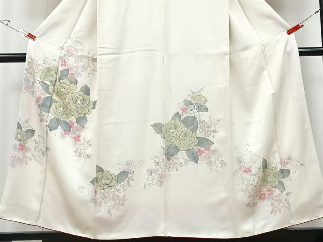平和屋着物■訪問着 手描き 草花文 正絹 逸品 CABG6661xe