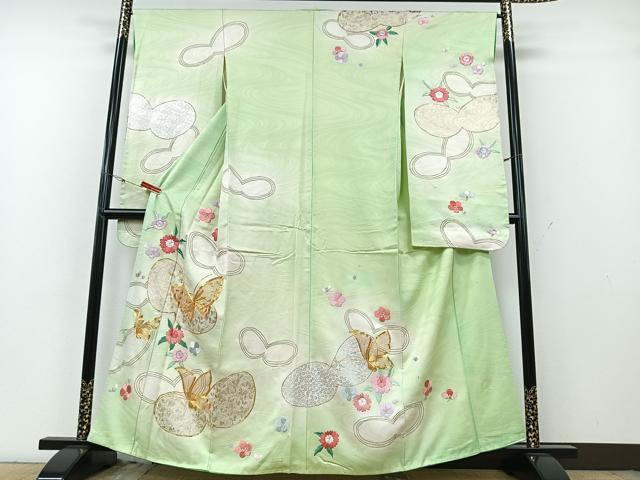 平和屋着物■豪華振袖 駒刺繍 花蝶文 暈し染め 正絹 逸品 CABG6672xe