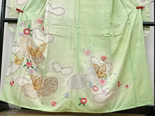 平和屋着物■豪華振袖 駒刺繍 花蝶文 暈し染め 正絹 逸品 CABG6672xe