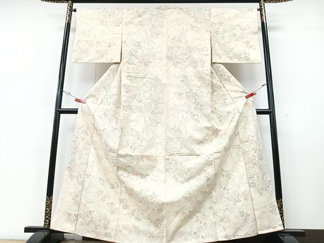 平和屋着物■上質な紬 草花文 正絹 逸品 CABG6679xe
