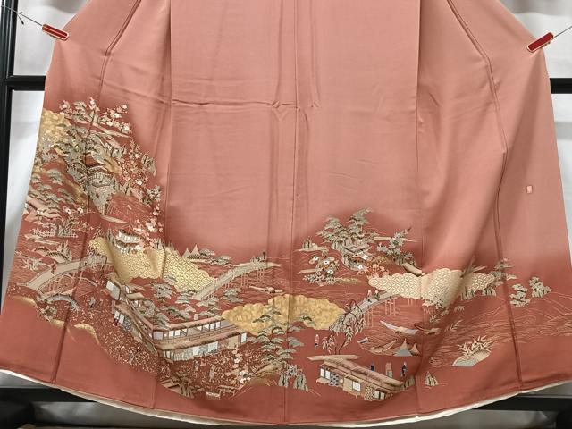 平和屋着物■豪華色留袖 作家物 渡り橋風景文 暈し染め 金彩 正絹 逸品 CABG6687xe