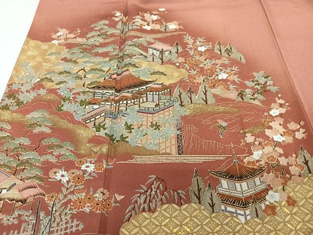 平和屋着物■豪華色留袖 作家物 渡り橋風景文 暈し染め 金彩 正絹 逸品 CABG6687xe