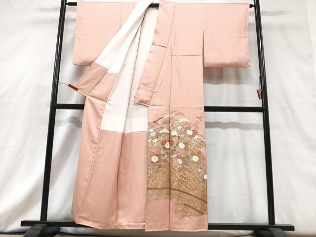 平和屋着物■豪華色留袖 枝花文 金彩 正絹 逸品 CABG6701xe