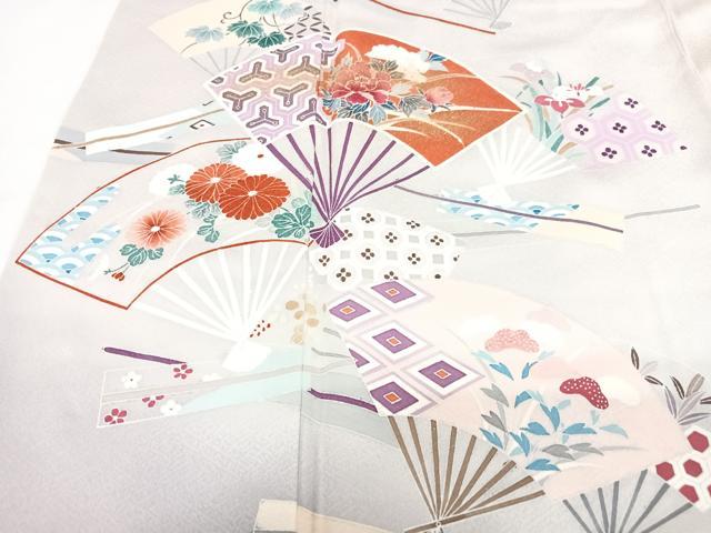 平和屋着物■訪問着 扇面花文 暈し染め 正絹 逸品 CABG6708xe