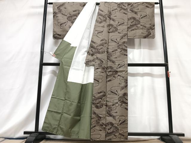平和屋着物■上質な紬 風景花文 正絹 逸品 CABG6715xe