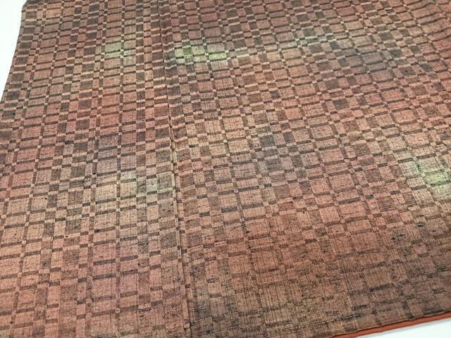 平和屋着物■上質な小紋 紬地 格子柄 暈し染め 正絹 逸品 CABG6720xe