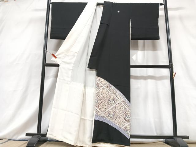 平和屋着物■豪華黒留袖 花鳥文 金彩 正絹 逸品 CABG6737xe