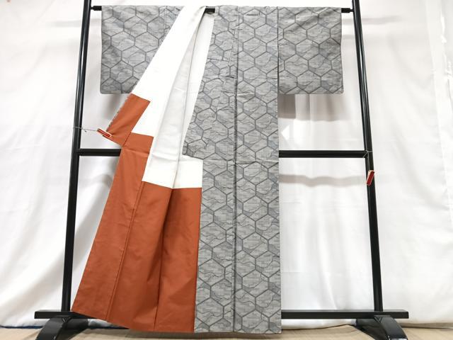平和屋着物■本場大島紬 7マルキ 亀甲文 正絹 逸品 CABG6750xe