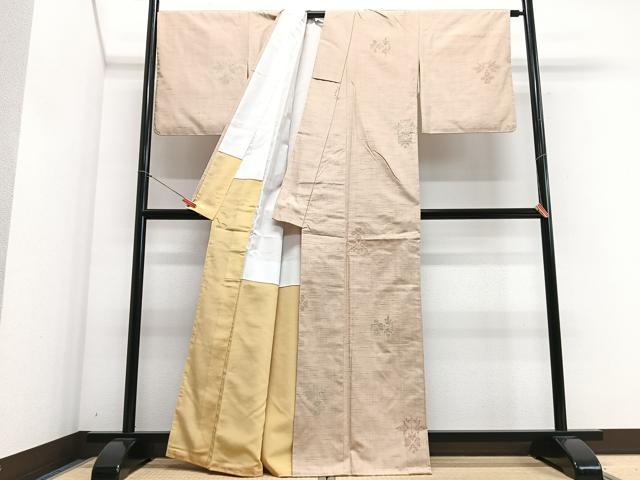 平和屋着物■上質な紬 草花文 正絹 逸品 CABG6770xe
