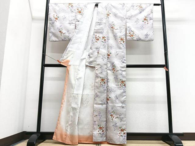 平和屋着物■小紋 草花文 洗える着物 CABG6771xe