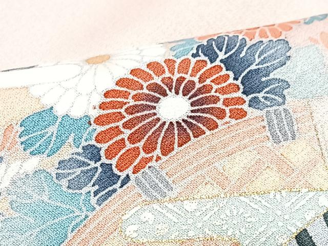 平和屋着物■訪問着 御所車扇面花文 金彩 正絹 逸品 CABG6778xe