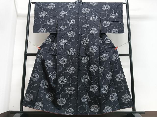 平和屋着物■上質な紬 雪輪花文 正絹 逸品 CABG6779xe