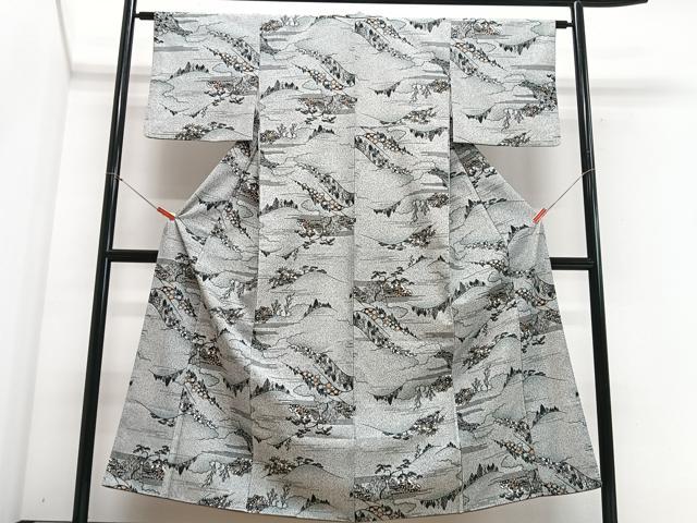 平和屋着物■上質な小紋 風景文 正絹 逸品 CABG6782xe