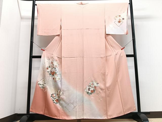 平和屋着物■訪問着 草花文 暈し染め 金彩 正絹 逸品 CABG6791xe