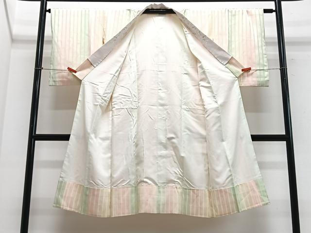 平和屋着物■長襦袢 袷 縞 正絹 逸品 CABG6793xe