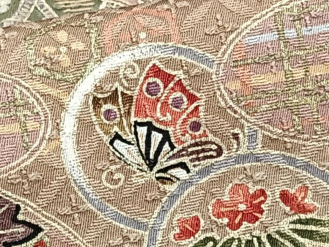 平和屋着物■上質な小紋 絵霞花蝶文 金彩 正絹 逸品 CABG6805xi
