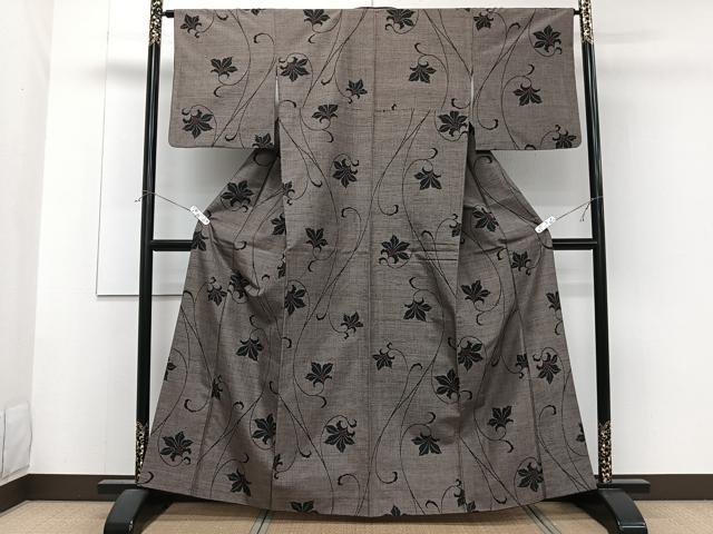 平和屋着物■上質な紬 花唐草文 正絹 逸品 CABG6821xi