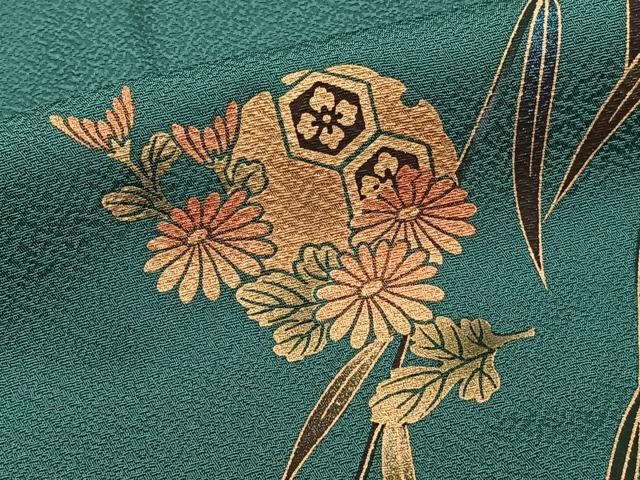 平和屋着物■訪問着 雲取り枝垂れ雪輪花文 金彩 正絹 逸品 CABG6825xi
