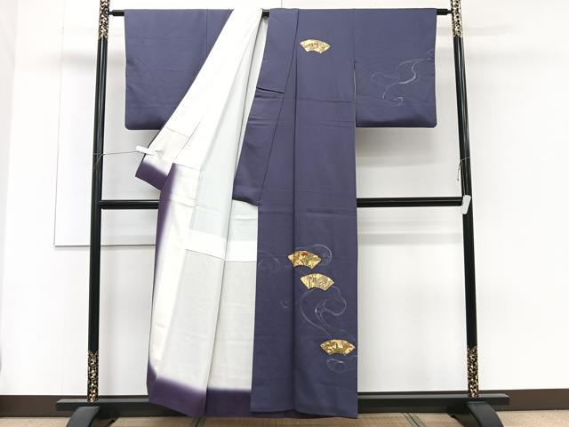 平和屋着物■訪問着 刺繍 地紙草花文 金彩 正絹 逸品 CABG6827xi