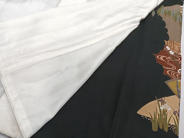 平和屋着物■豪華黒留袖 作家物 駒刺繍 本金箔 飛鳥風景文 正絹 逸品 CABG6831xi