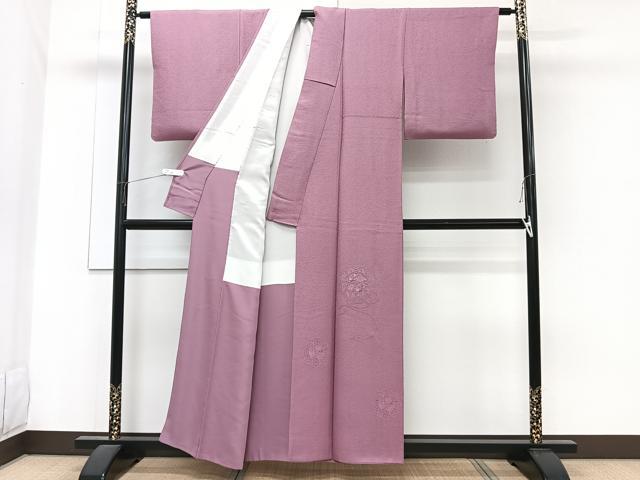 平和屋着物■中国三大刺繍 スワトウ刺繍 相良刺繍 無地絵羽訪問着 正倉院花文 菖蒲色 正絹 逸品 CABG6848xi