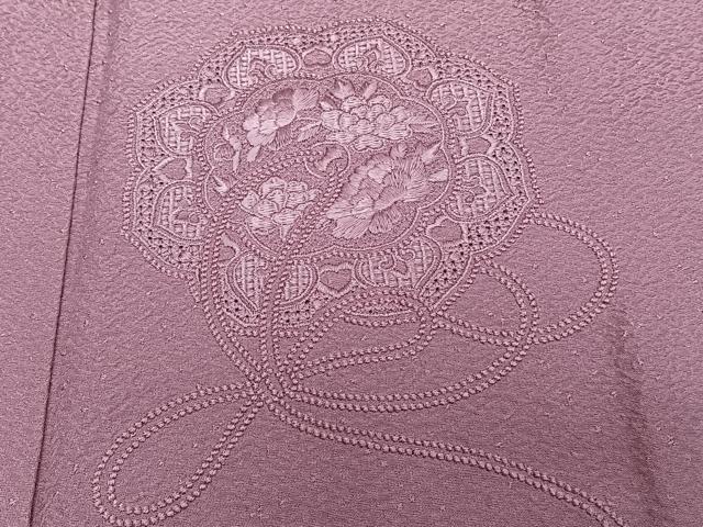 平和屋着物■中国三大刺繍 スワトウ刺繍 相良刺繍 無地絵羽訪問着 正倉院花文 菖蒲色 正絹 逸品 CABG6848xi