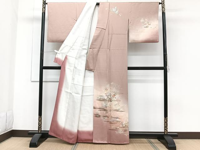 平和屋着物■訪問着 楽器花文 暈し染め 金銀彩 正絹 逸品 CABG6868xi