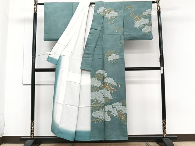 平和屋着物■訪問着 駒刺繍 絞り 枝松文 金彩 正絹 逸品 CABG6873xi