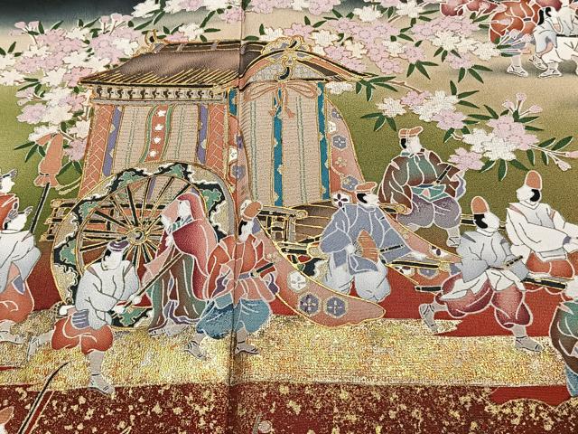 平和屋着物■豪華黒留袖 作家物 御所車人物文 暈し染め 金彩 正絹 逸品 CABG6875xi