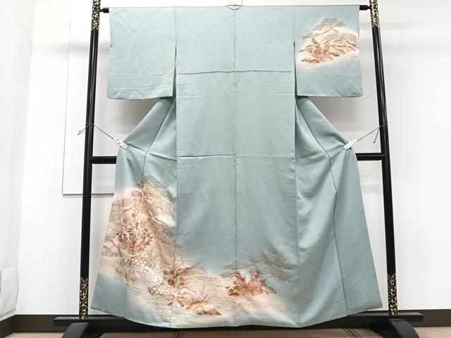 平和屋着物■訪問着 流水籬鶴花文 暈し染め 金彩 松坂屋扱い 正絹 逸品 CABG6877xi
