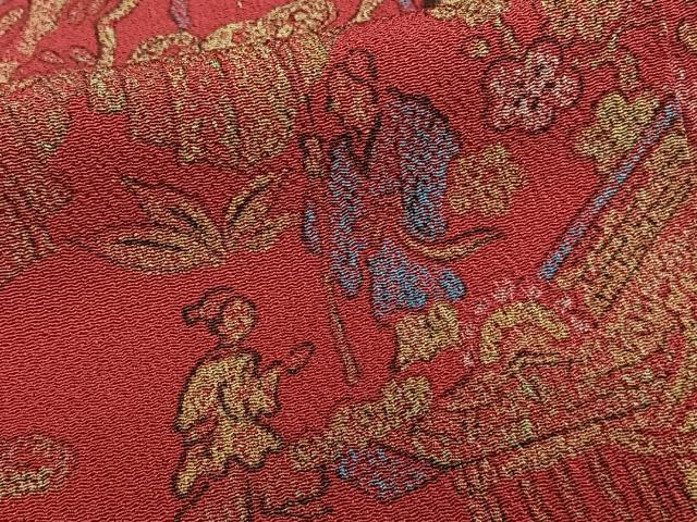 平和屋着物■訪問着 人物風景文 鬼しぼ縮緬 正絹 逸品 CABG6884xi