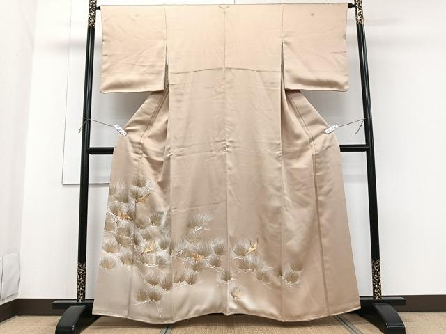 平和屋着物■豪華色留袖 駒刺繍 飛鶴松文 暈し染め 金彩 正絹 逸品 CABG6906xi