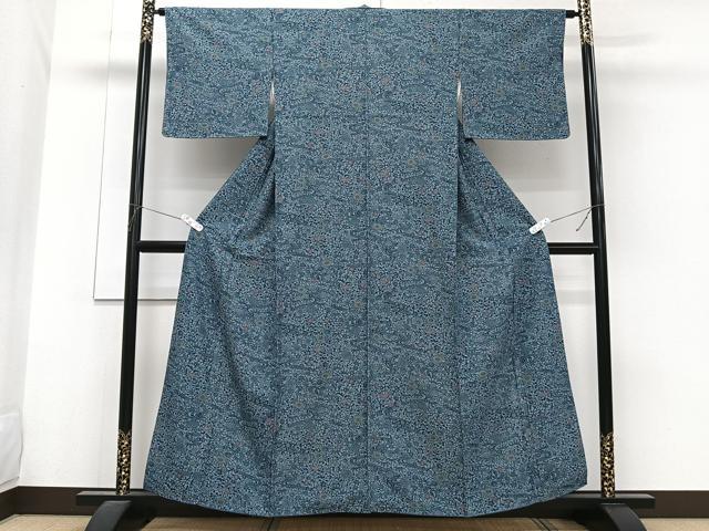 平和屋着物■上質な小紋 型染め 流水花鳥文 正絹 逸品 CABG6911xi