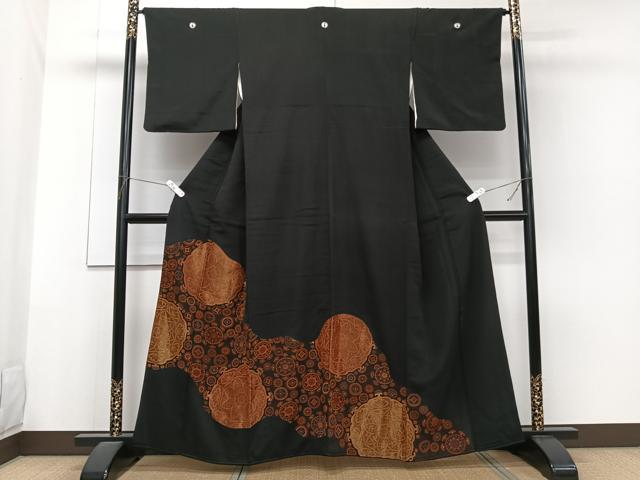 平和屋着物■豪華黒留袖 変わり正倉院花文 金糸 正絹 逸品 CABG6913xi