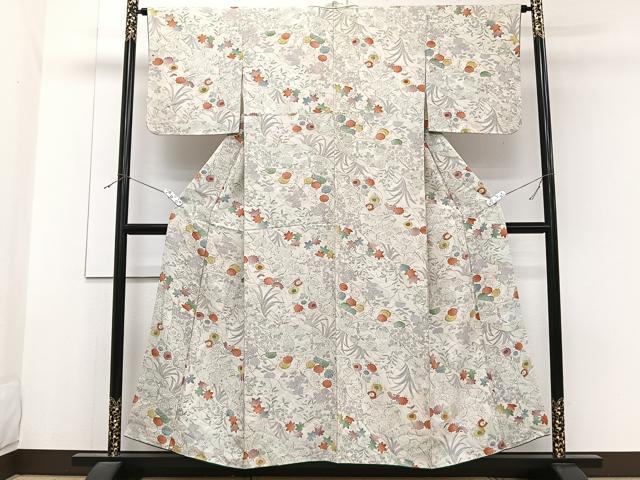 平和屋着物■上質な小紋 道長花文 正絹 逸品 CABG6915xi