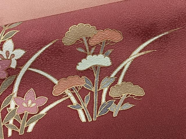 平和屋着物■訪問着 横段花文 暈し染め 金彩 正絹 逸品 CABG6918xi