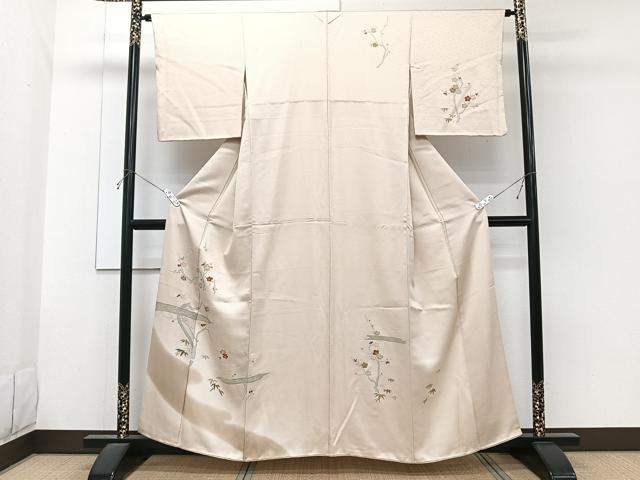 平和屋着物■訪問着 駒刺繍 立波枝梅笹文 暈し染め 正絹 逸品 CABG6921xi