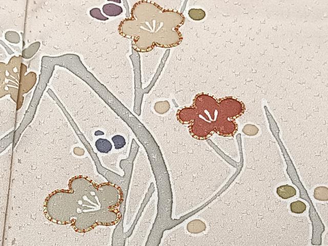 平和屋着物■訪問着 駒刺繍 立波枝梅笹文 暈し染め 正絹 逸品 CABG6921xi