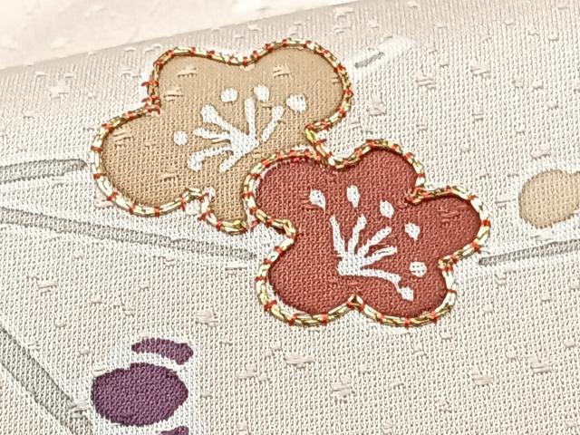 平和屋着物■訪問着 駒刺繍 立波枝梅笹文 暈し染め 正絹 逸品 CABG6921xi