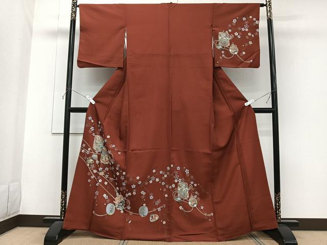 平和屋着物■訪問着 貝桶花文 金彩 洗える着物 CABG6926xi