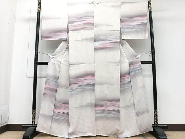 平和屋着物■上質な小紋 霞文 籠目地紋 暈し染め 正絹 逸品 CABG6935xi