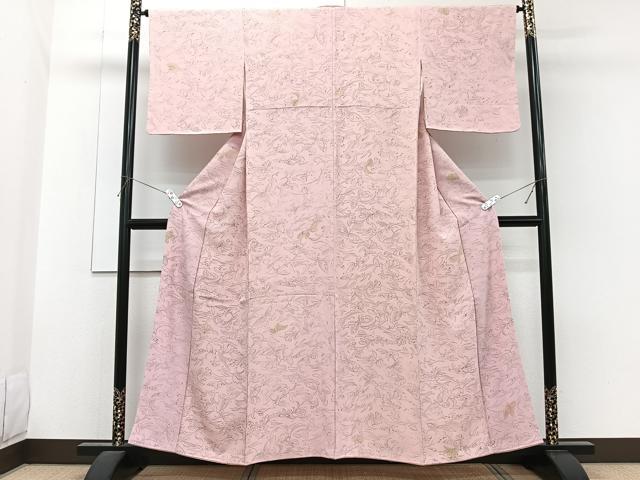 平和屋着物■上質な小紋 花蝶文 正絹 逸品 CABG6943xi